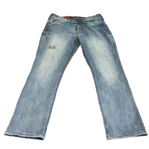 Seven7 Mens 34 x 30 Super Flexible Denim Stretch Blue Jeans slim Straight